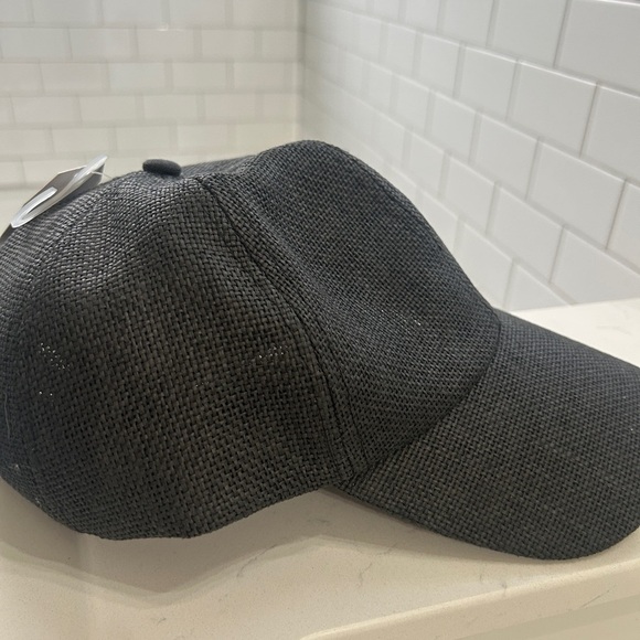 NWT Time and Tru Charcoal/black straw Textured Ball Cap. Elevate your summer hat - Picture 1 of 7